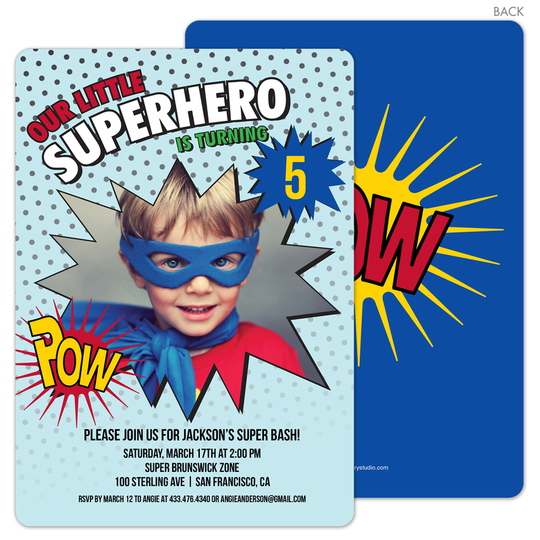 Superhero Birthday Invitations